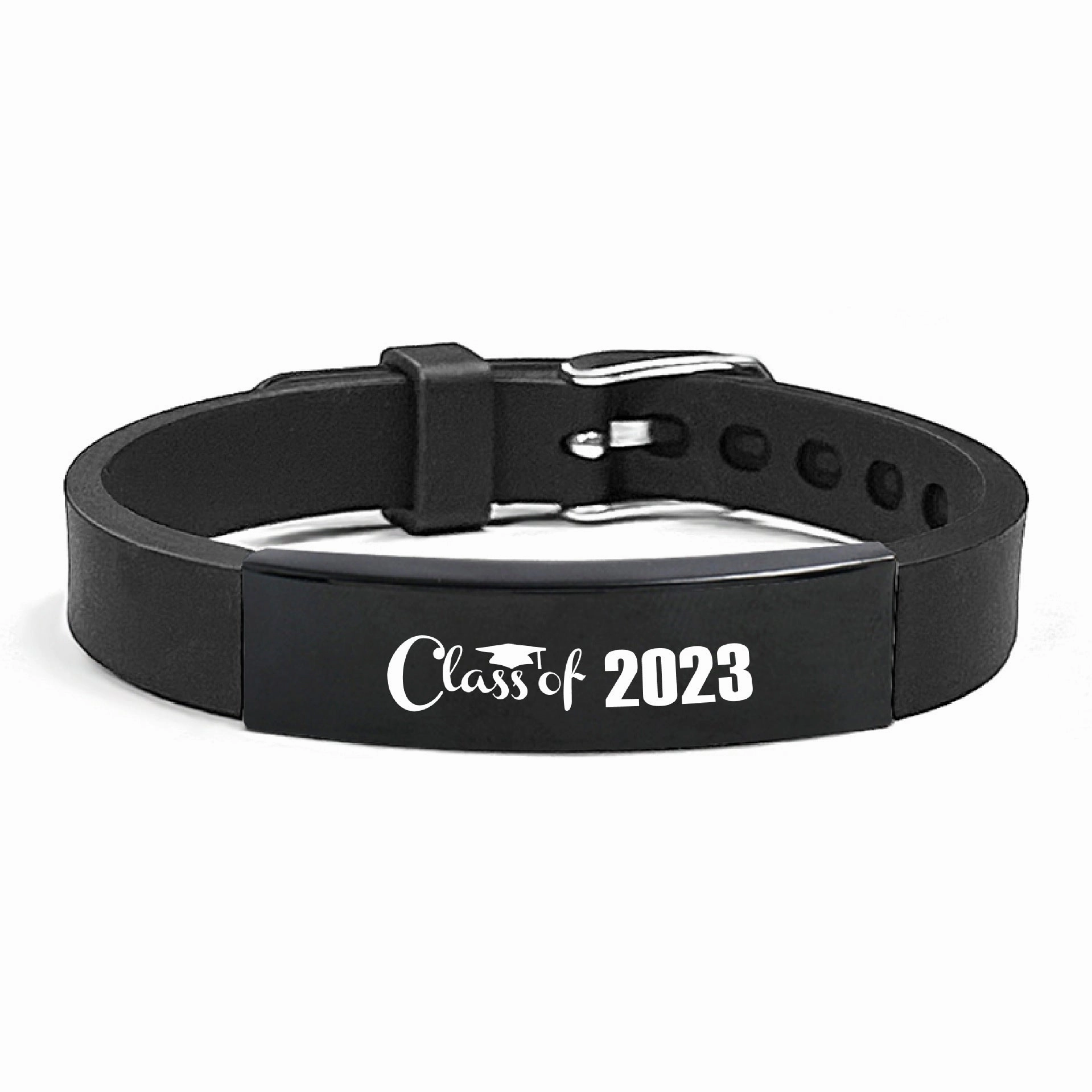 Wholesale Graduation Season Gift Engraved Stainless Steel Silicone Necklace