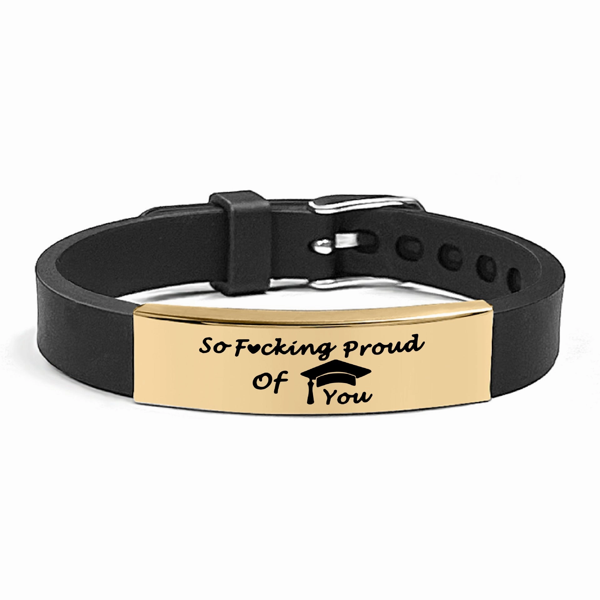 Wholesale Graduation Season Gift Engraved Stainless Steel Silicone Necklace