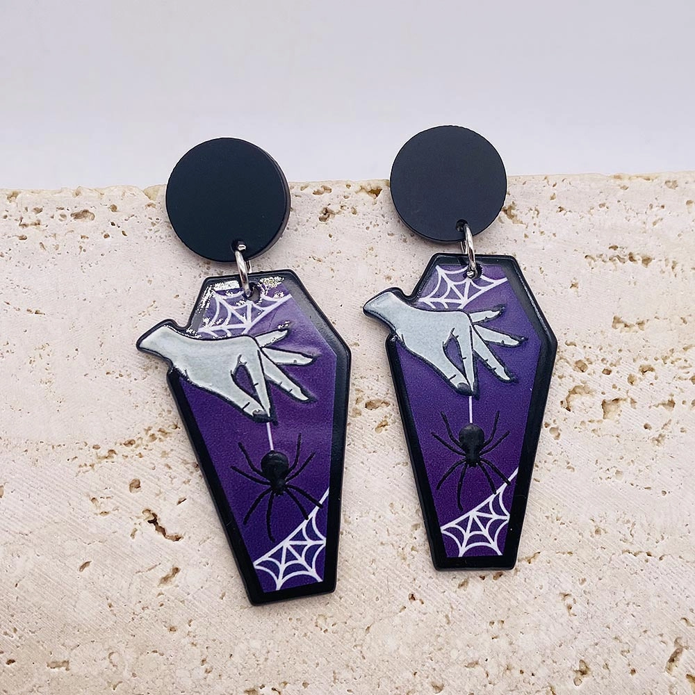Wholesale Graffiti Coffin Acrylic Earrings
