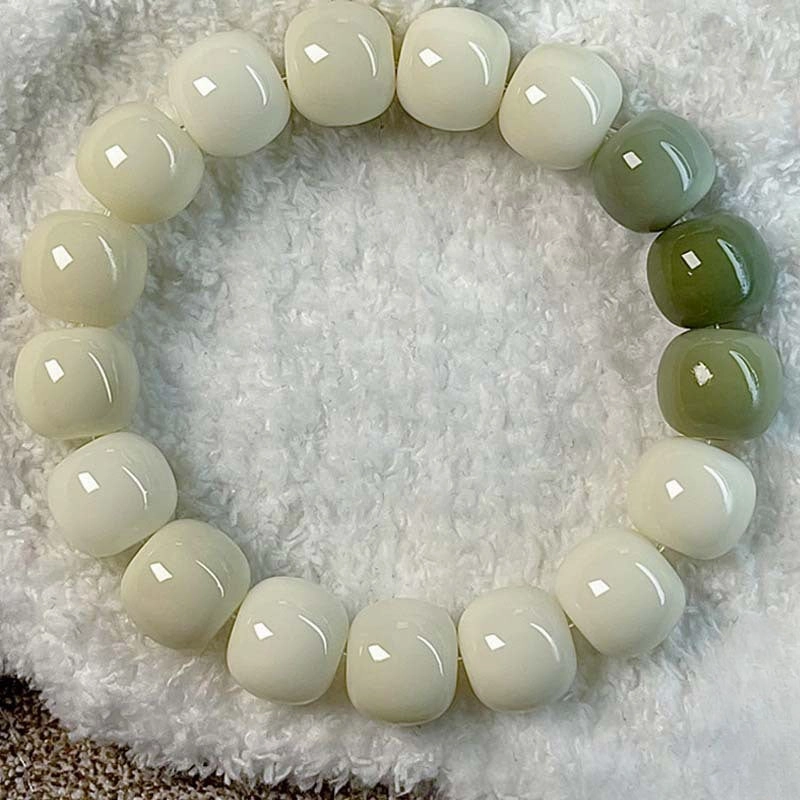 Wholesale Green Banana Gradient Beaded Resin Bracelet