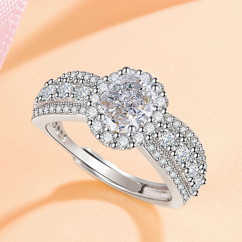 Wholesale Gypsophila Inlaid Zirconia Diamond Ring