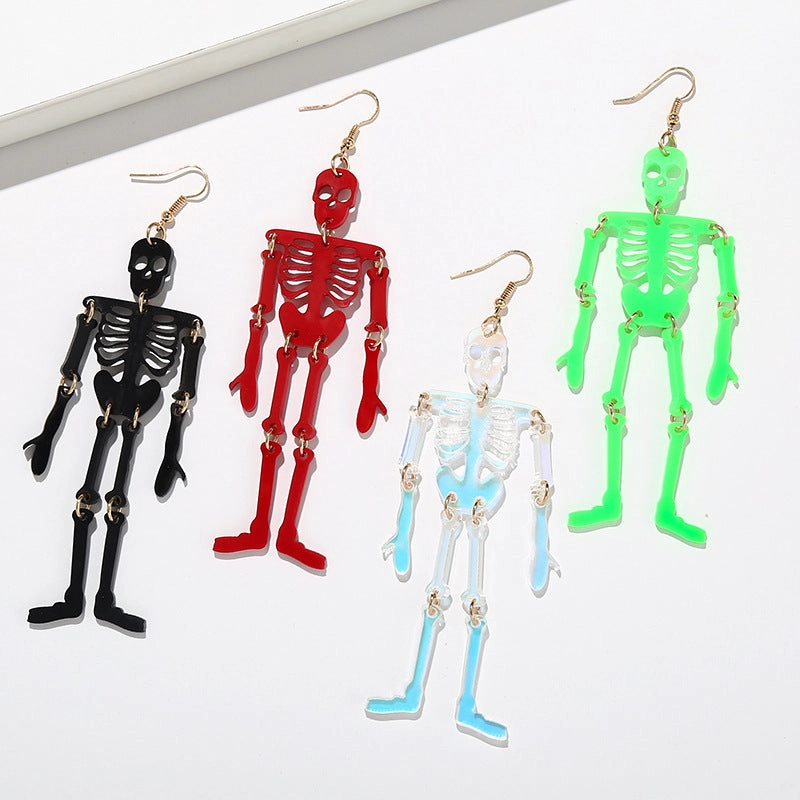 Wholesale Halloween Acrylic Skeleton Earrings