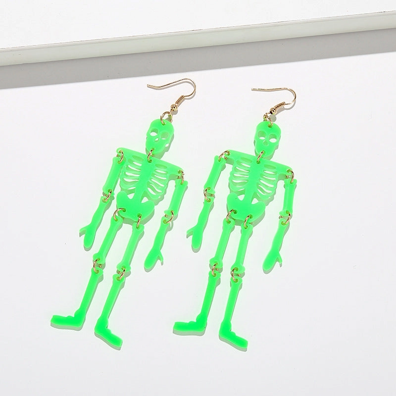 Wholesale Halloween Acrylic Skeleton Earrings