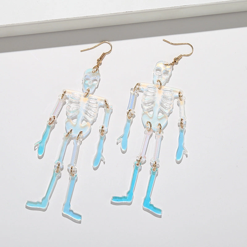 Wholesale Halloween Acrylic Skeleton Earrings