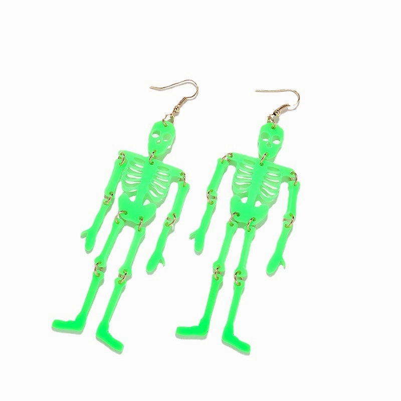 Wholesale Halloween Acrylic Skeleton Earrings