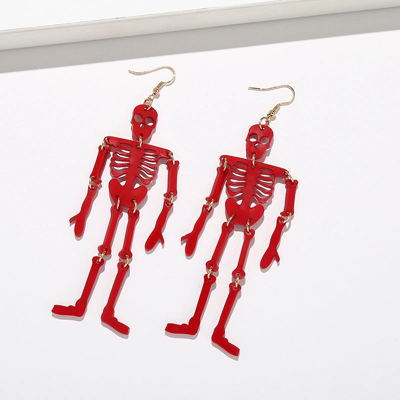 Wholesale Halloween Acrylic Skeleton Earrings