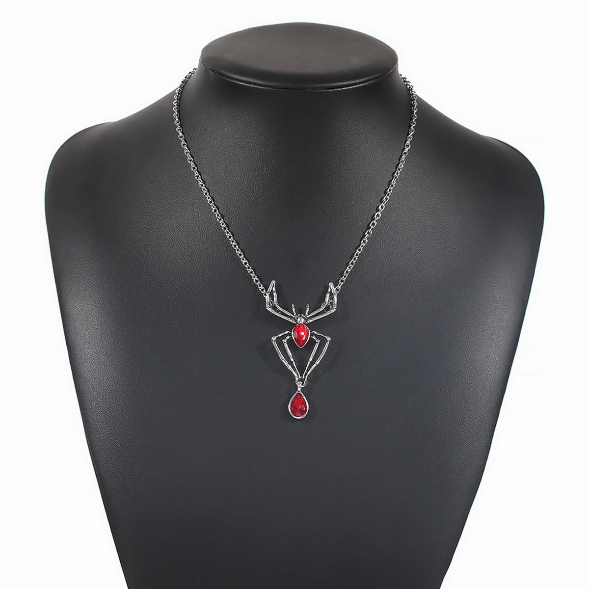 Wholesale Halloween Creative Ruby Spider Necklace
