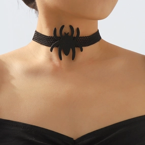 Wholesale Halloween Dark Spider Necklace