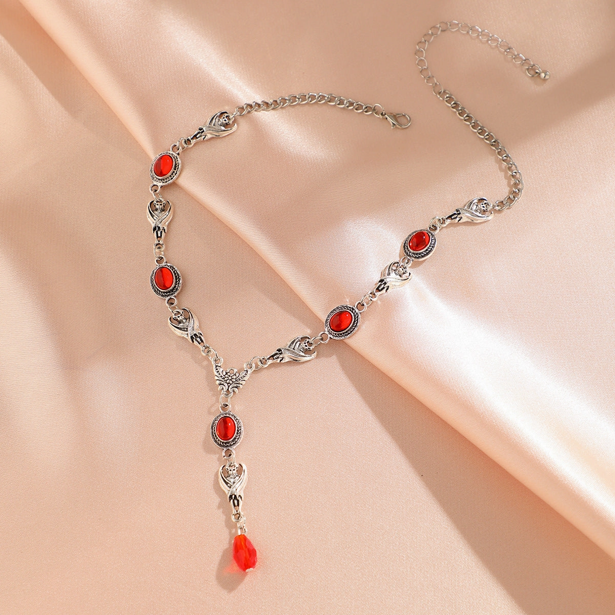 Wholesale Halloween Demon Gemstone Gothic Style Necklace