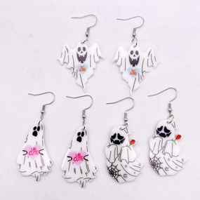 Wholesale Halloween Earrings White Ghost Acrylic Drop Earrings