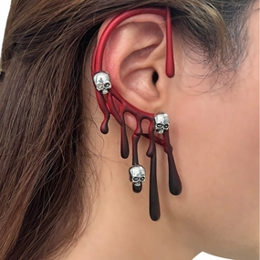 Wholesale Halloween Exaggerated Lava Retro Wine Red Earrings