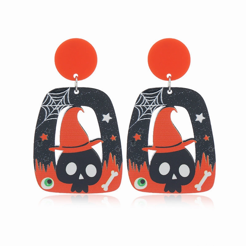 Wholesale Halloween Flame Demon Cute Little Ghost Acrylic Earrings