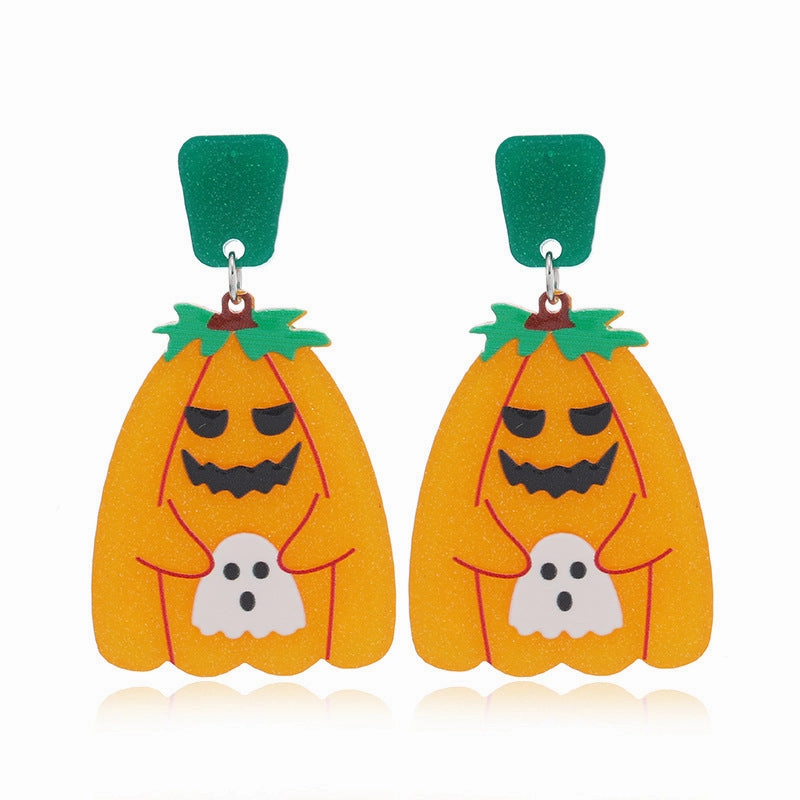 Wholesale Halloween Flame Demon Cute Little Ghost Acrylic Earrings