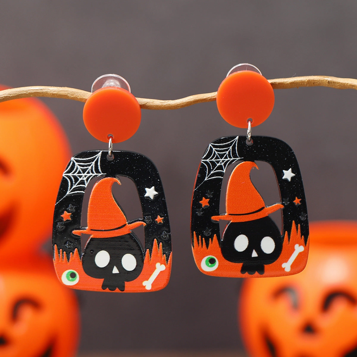 Wholesale Halloween Flame Demon Cute Little Ghost Acrylic Earrings