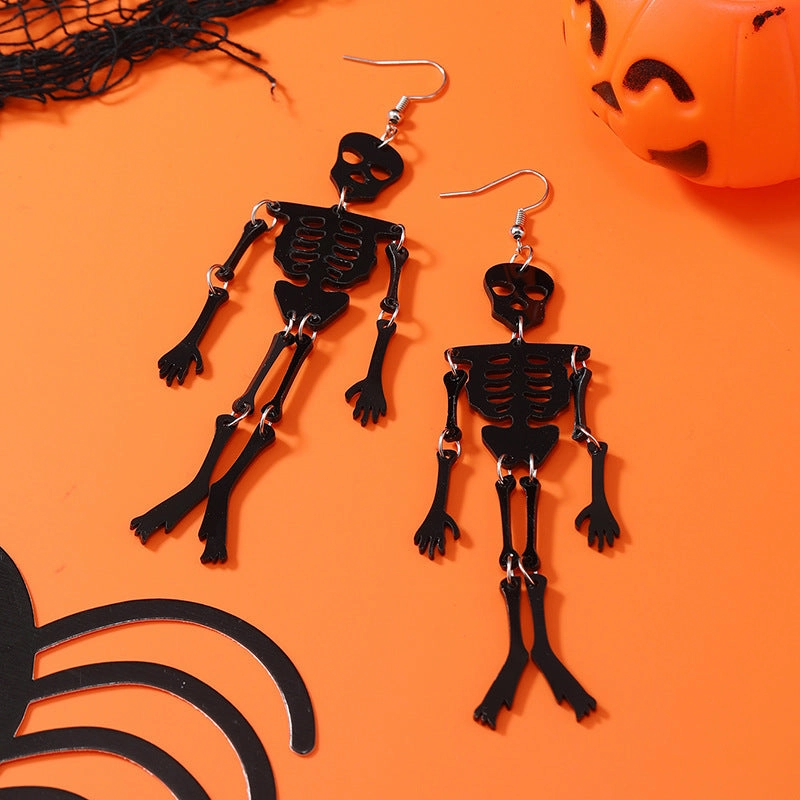 Wholesale  Halloween Ghost Head Luminous Skull Resin Earrings
