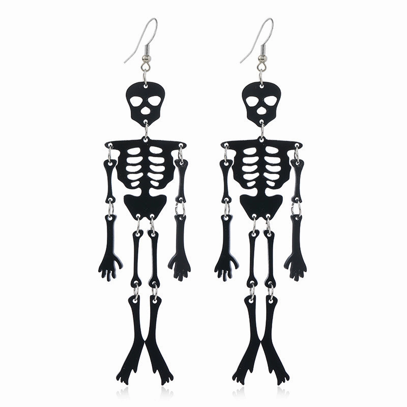 Wholesale  Halloween Ghost Head Luminous Skull Resin Earrings