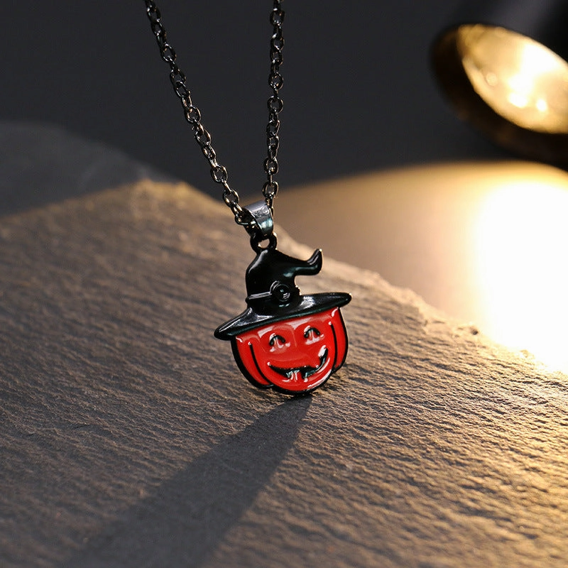 Wholesale Halloween Ghost Skeleton Bat Pumpkin Head Pendant Necklace
