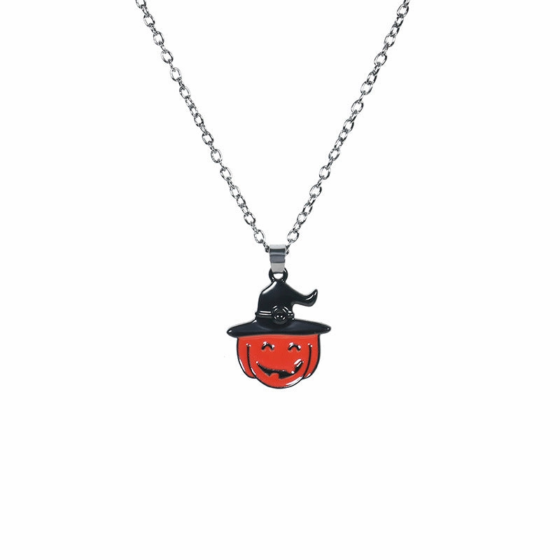 Wholesale Halloween Ghost Skeleton Bat Pumpkin Head Pendant Necklace