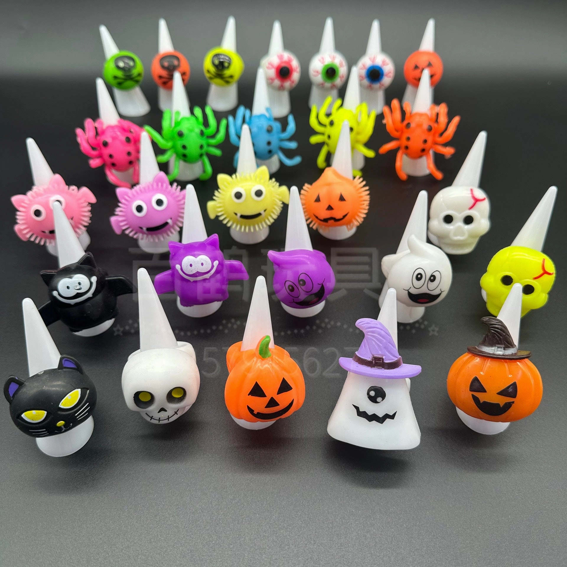 Wholesale Halloween Glowing Ghost Pumpkin Bat Ring