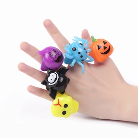 Wholesale Halloween Glowing Ghost Pumpkin Bat Ring