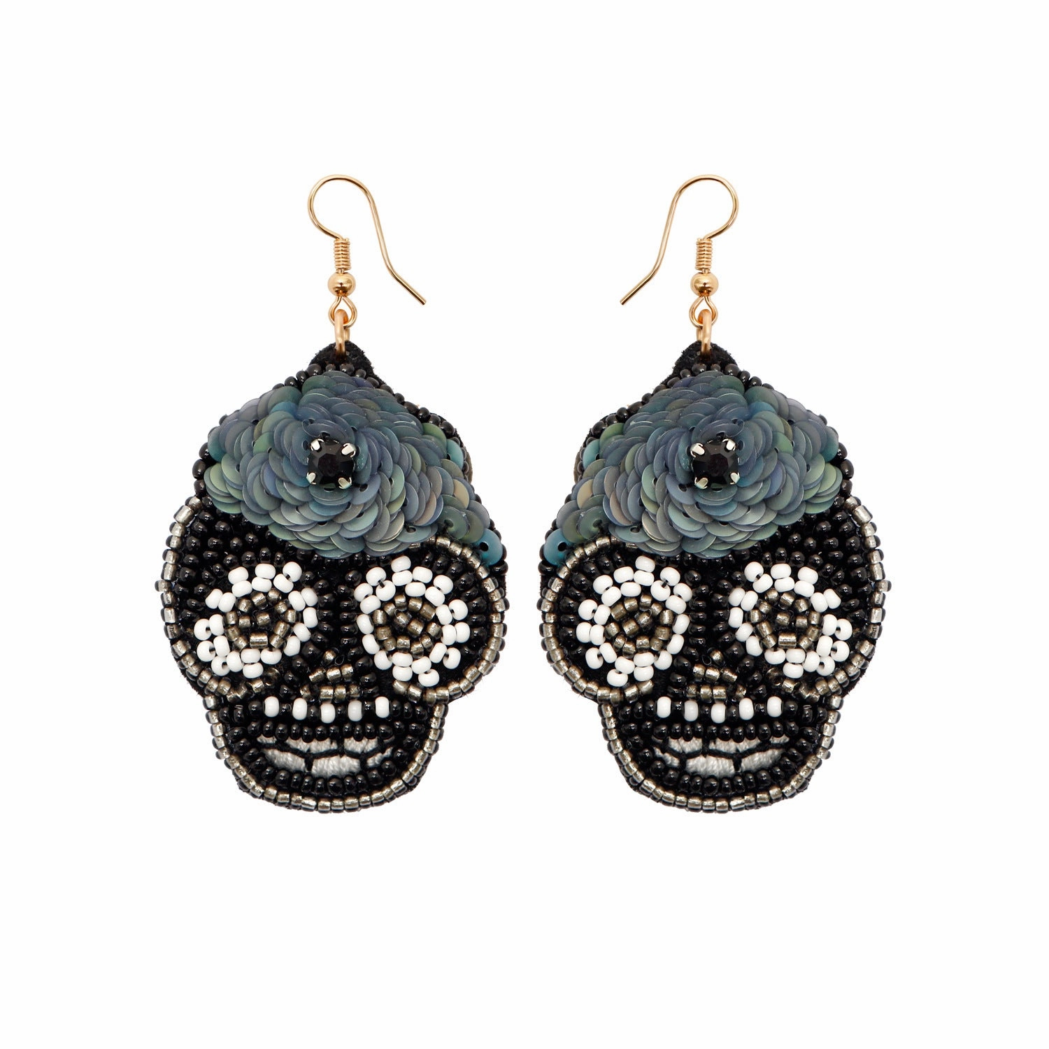 Wholesale Halloween Hat Ghost Creative Rice Bead Pumpkin Bat Exaggerated Earrings