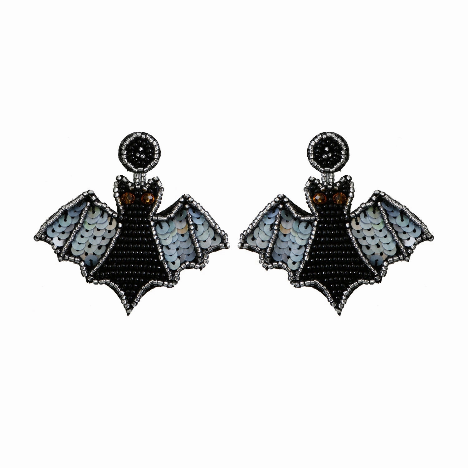 Wholesale Halloween Hat Ghost Creative Rice Bead Pumpkin Bat Exaggerated Earrings