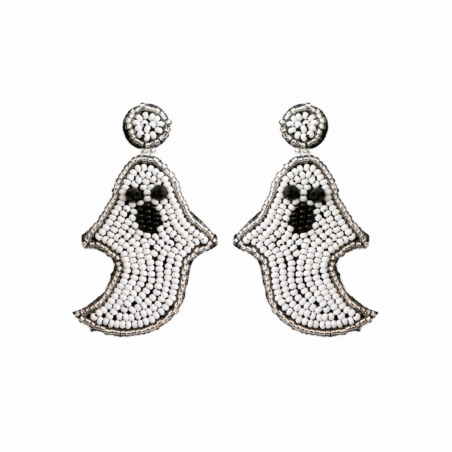 Wholesale Halloween Hat Ghost Creative Rice Bead Pumpkin Bat Exaggerated Earrings