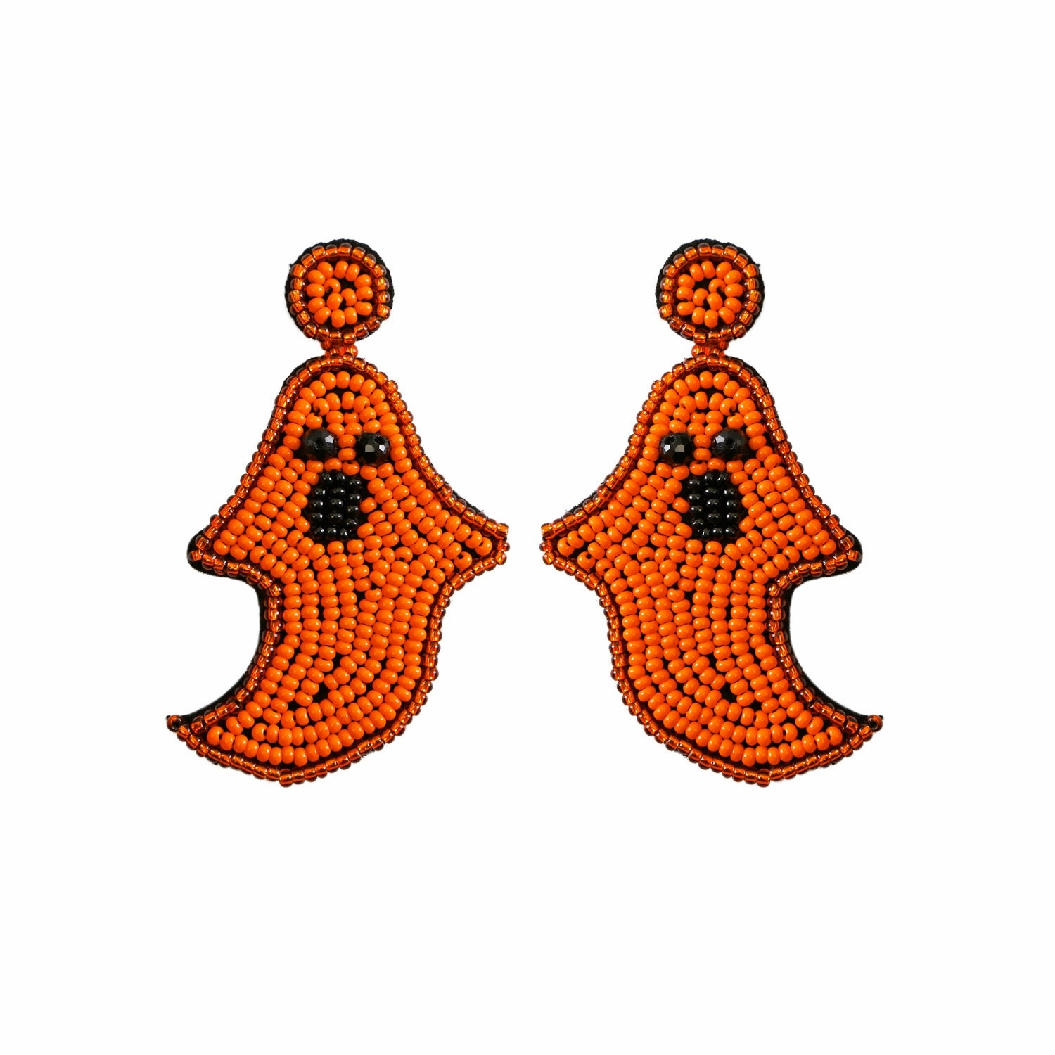 Wholesale Halloween Hat Ghost Creative Rice Bead Pumpkin Bat Exaggerated Earrings