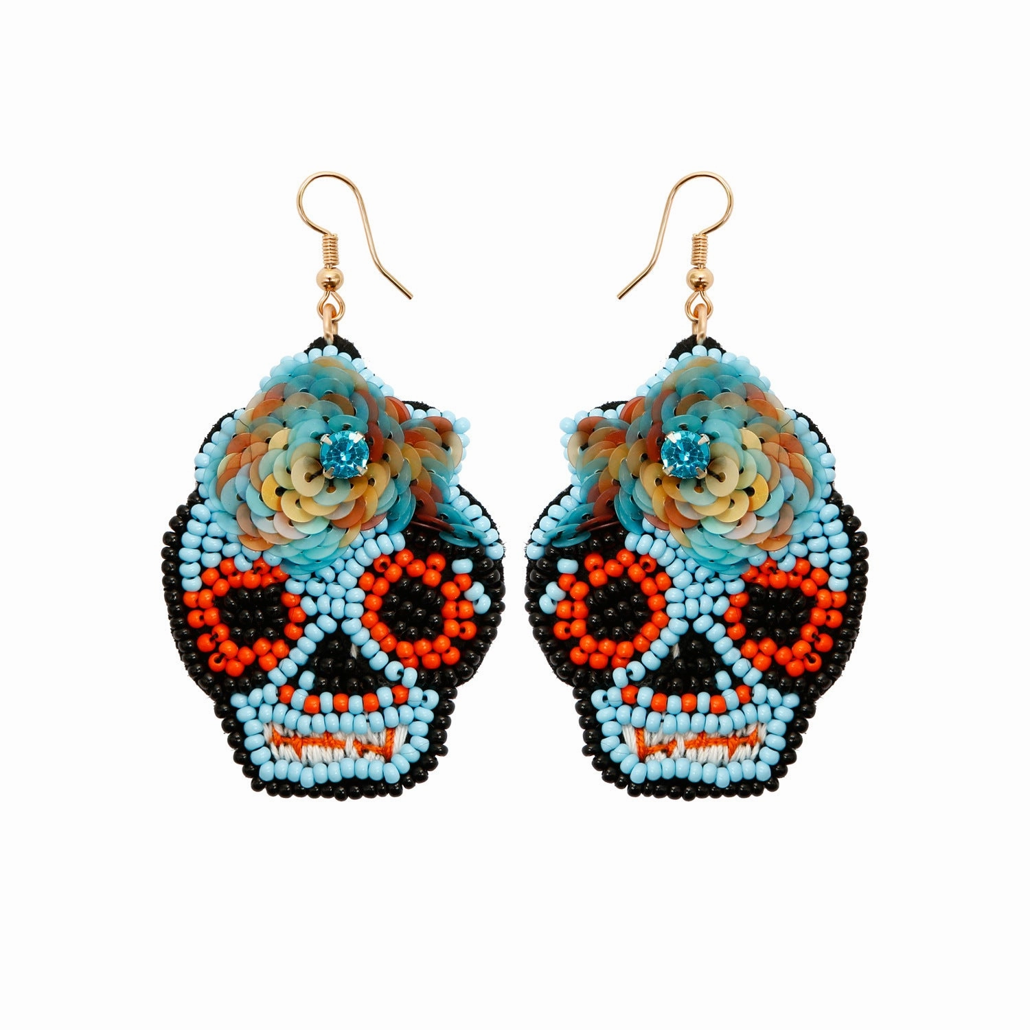 Wholesale Halloween Hat Ghost Creative Rice Bead Pumpkin Bat Exaggerated Earrings