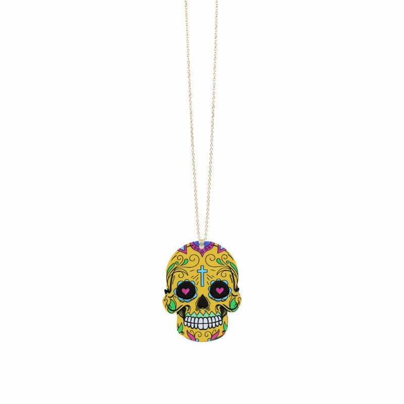 Wholesale Halloween Resin Personalized Skull Pendant Necklace