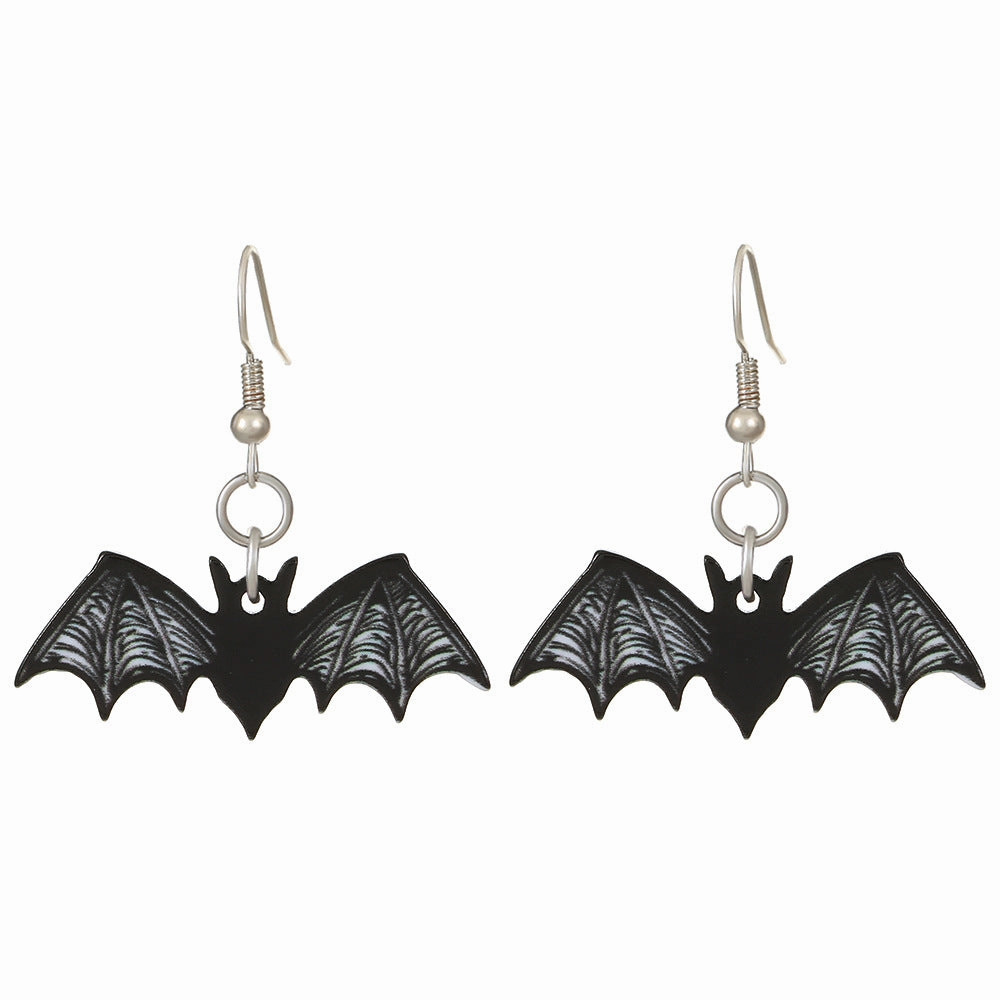 Wholesale Halloween series Bat Skeleton Acrylic Earrings
