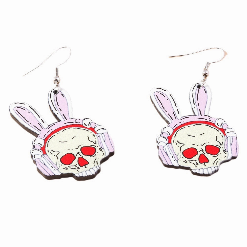 Wholesale Halloween series skull rabbit creative earrings