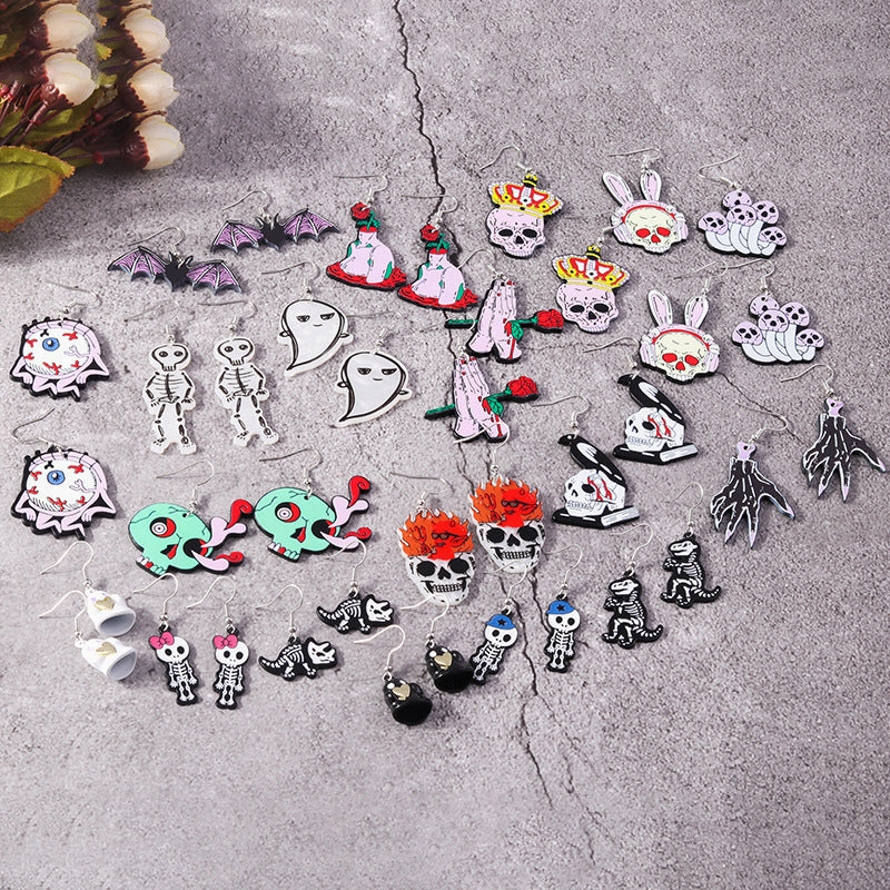 Wholesale Halloween series skull rabbit creative earrings