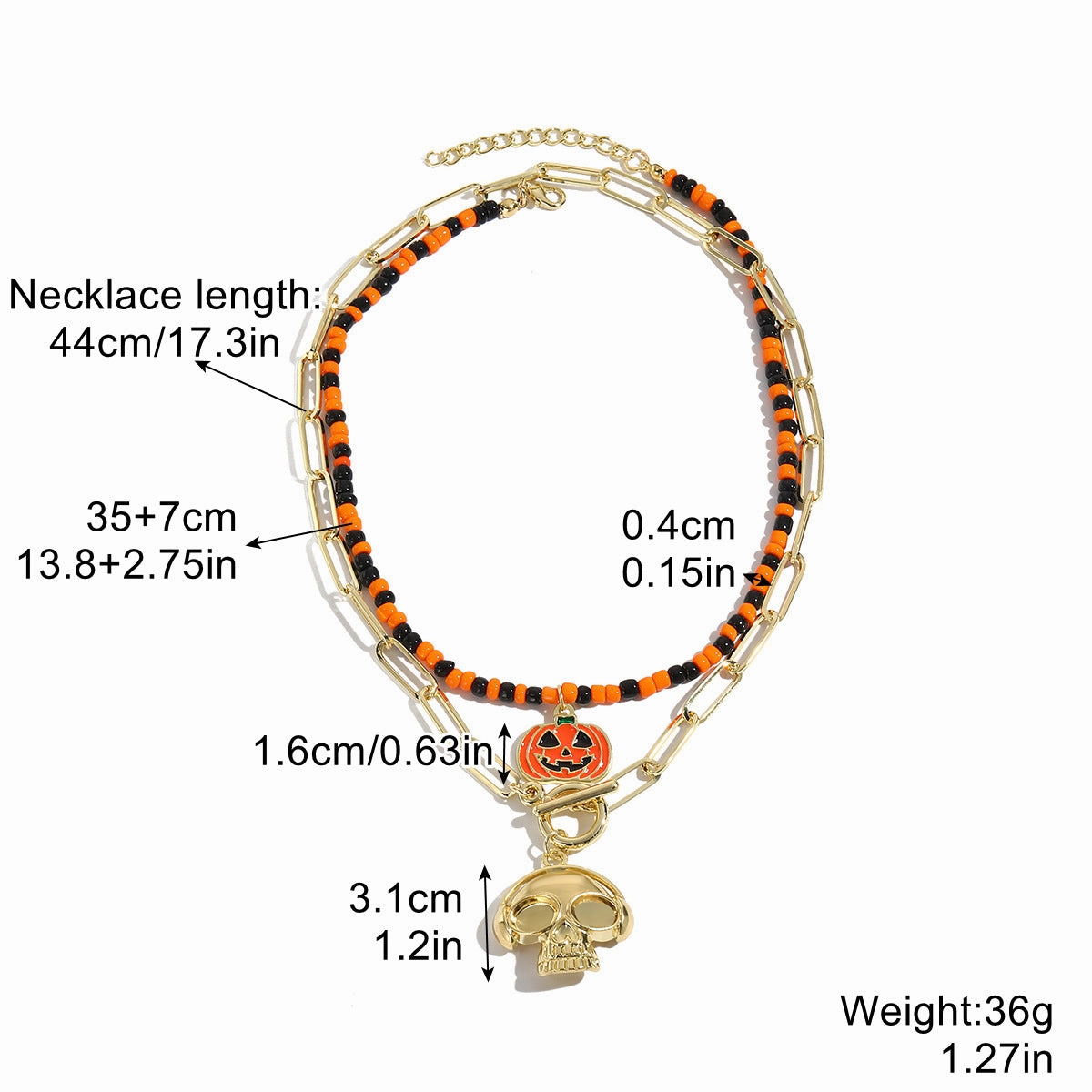 Wholesale Halloween Skull Pumpkin Dark Wind Necklace