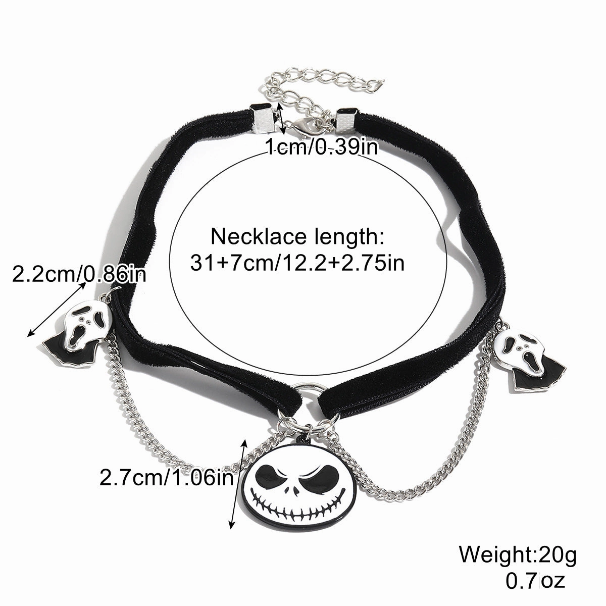 Wholesale Halloween Skull Pumpkin Dark Wind Necklace