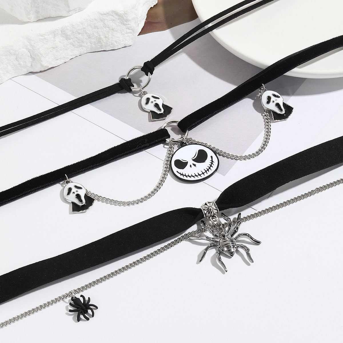 Wholesale Halloween Skull Pumpkin Dark Wind Necklace
