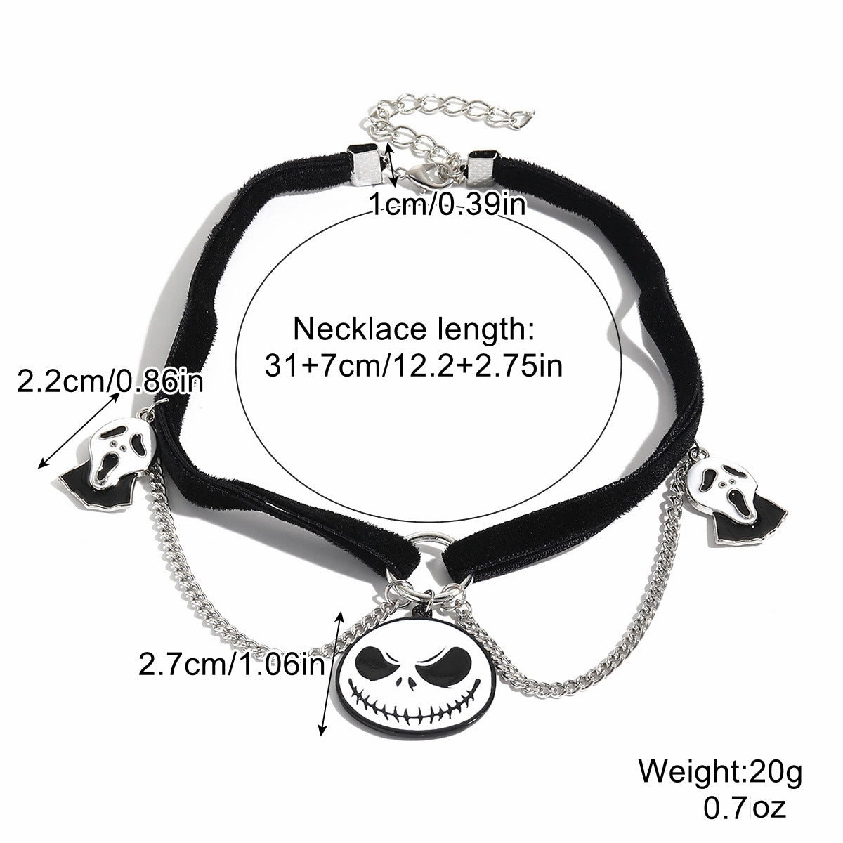 Wholesale Halloween Skull Pumpkin Dark Wind Necklace