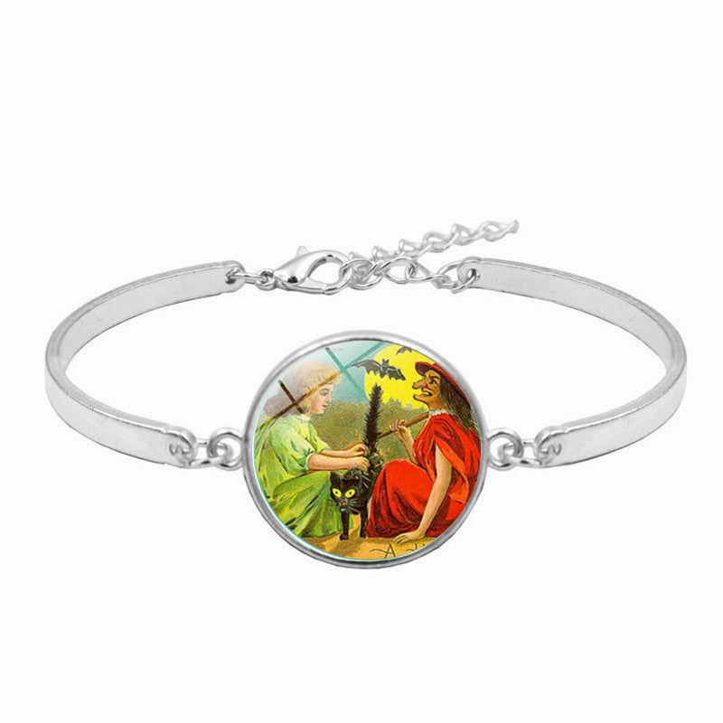 Wholesale Halloween Witch Time Stone Alloy Bracelet