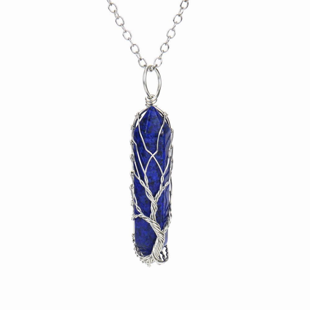 Wholesale Hand-wound Tree of Life Crystal Hexagonal Necklace