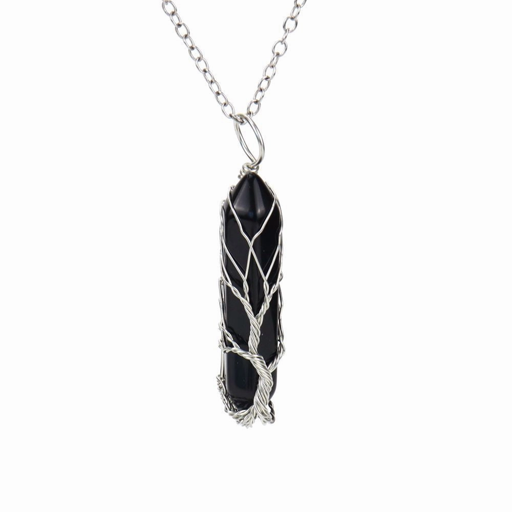 Wholesale Hand-wound Tree of Life Crystal Hexagonal Necklace