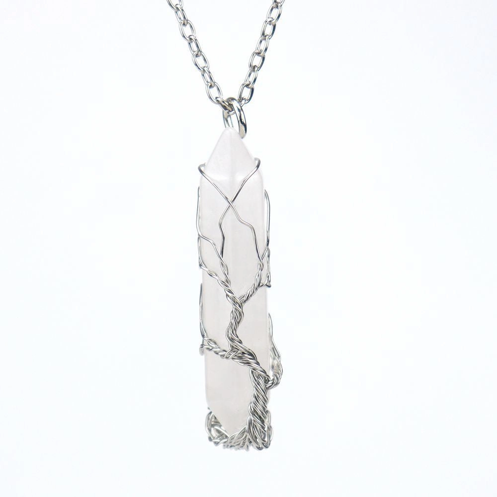Wholesale Hand-wound Tree of Life Crystal Hexagonal Necklace