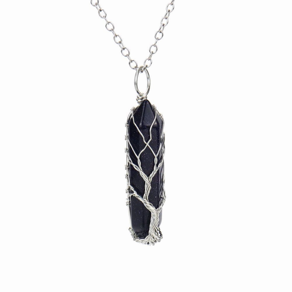 Wholesale Hand-wound Tree of Life Crystal Hexagonal Necklace