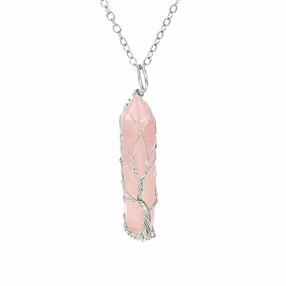 Wholesale Hand-wound Tree of Life Crystal Hexagonal Necklace