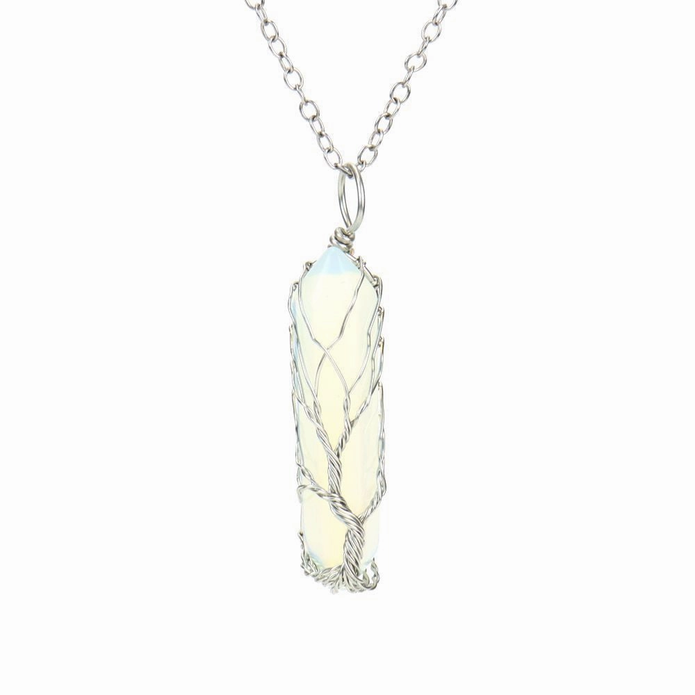Wholesale Hand-wound Tree of Life Crystal Hexagonal Necklace