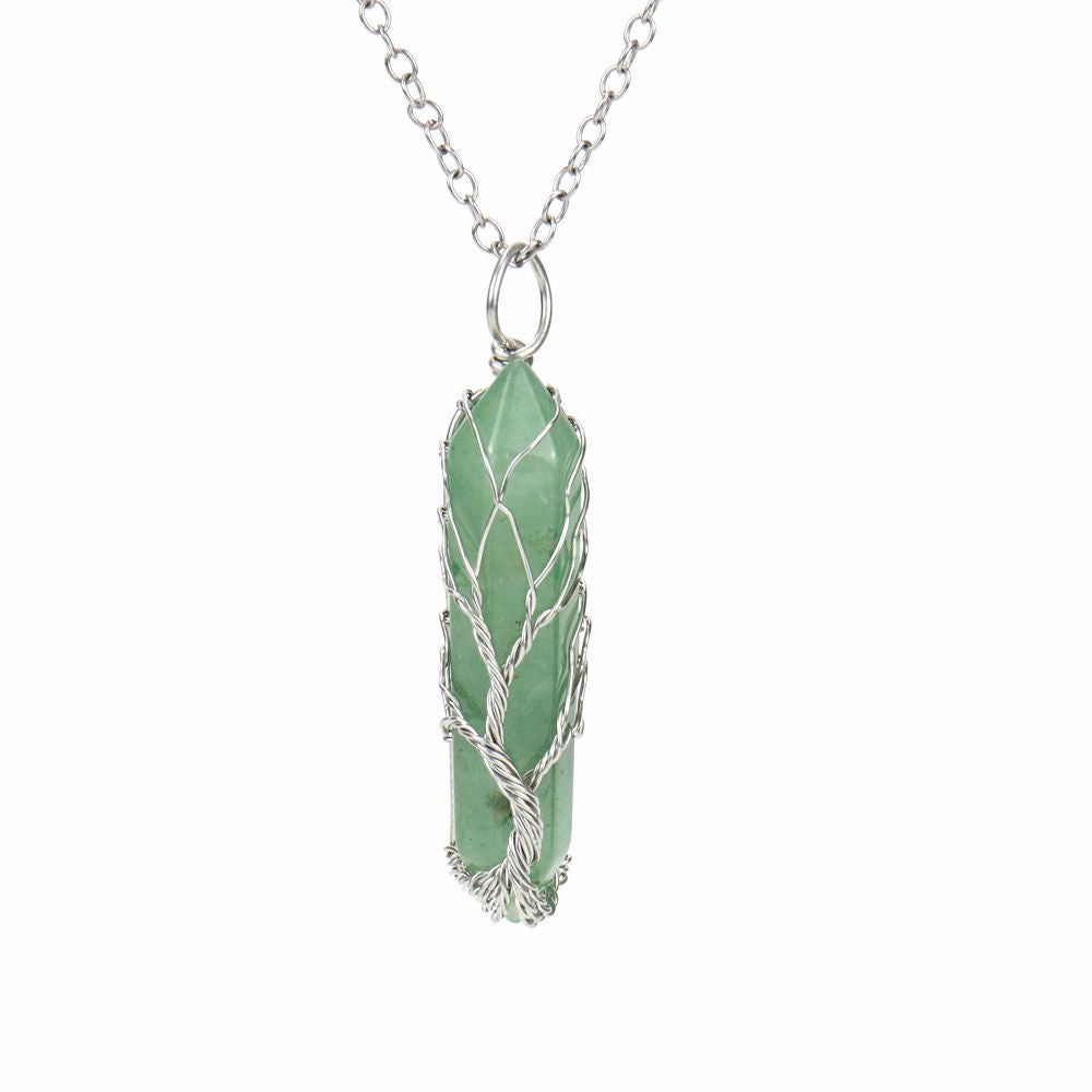 Wholesale Hand-wound Tree of Life Crystal Hexagonal Necklace