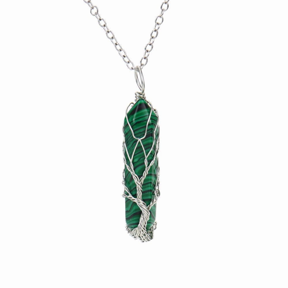 Wholesale Hand-wound Tree of Life Crystal Hexagonal Necklace
