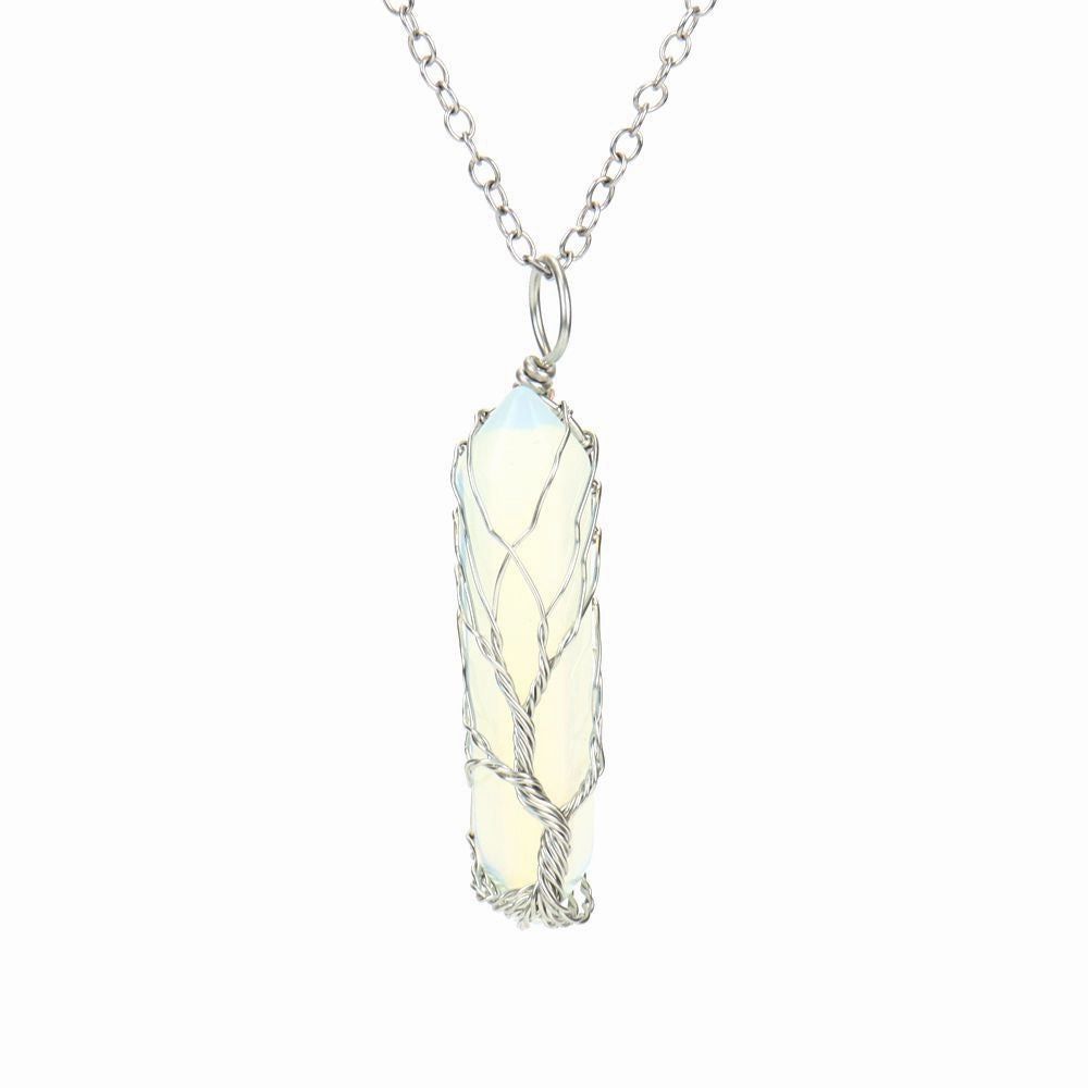 Wholesale Hand-wound Tree of Life Crystal Hexagonal Necklace