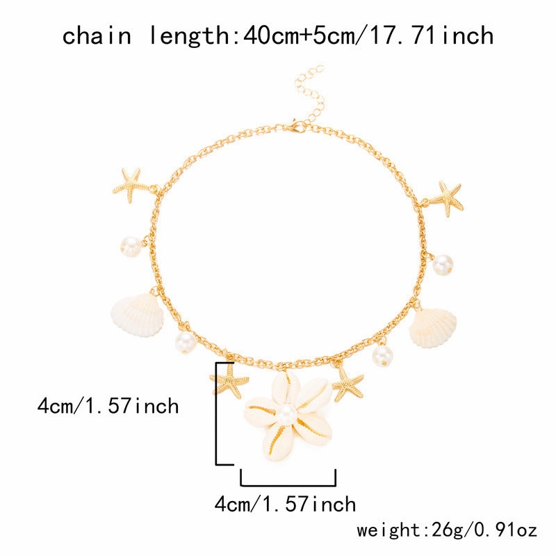 Wholesale Hand-woven shell flower necklace