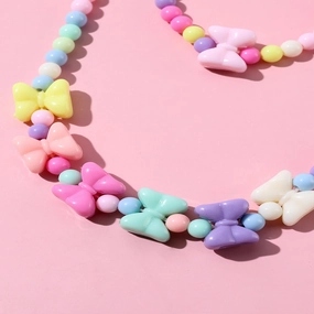 Wholesale Handmade Beaded Colorful Bow Tie Necklace Bracelet Set