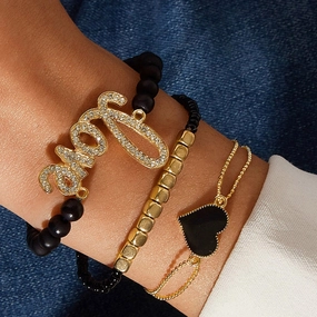 Wholesale Handmade Love Letter Beads Bracelet Set